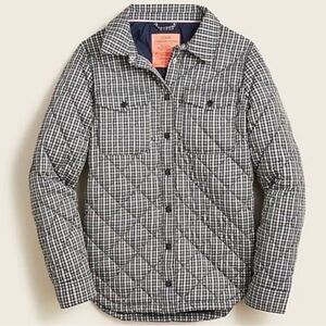 J. Crew Quilted puffer shirt-jacket with PrimaLoft® in plaid
